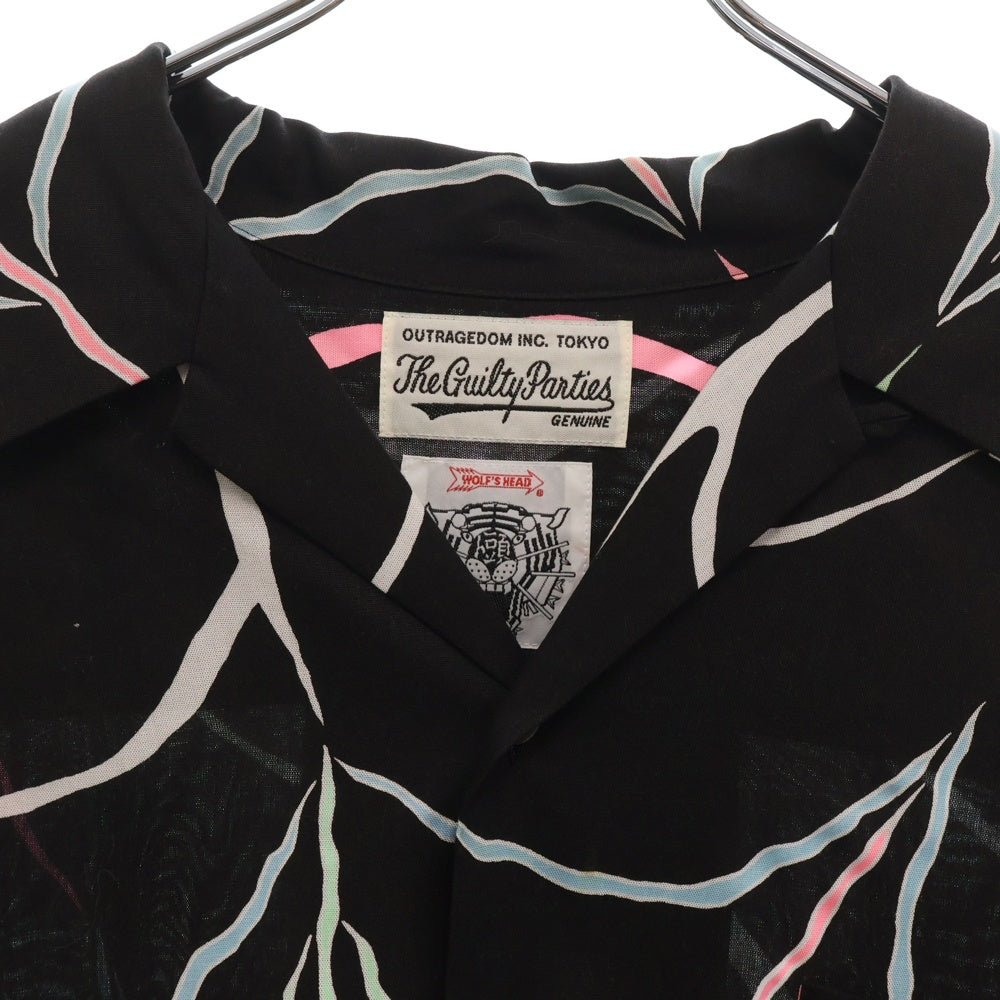 WACKO MARIA(ワコマリア) 21AW×WOLF'S HEAD HAWAIIAN SHIRT ウルフズヘッド スパイダーウェブ ハワイアン半袖シャツ WOLFSHEAD-WM-HI04 ブラック