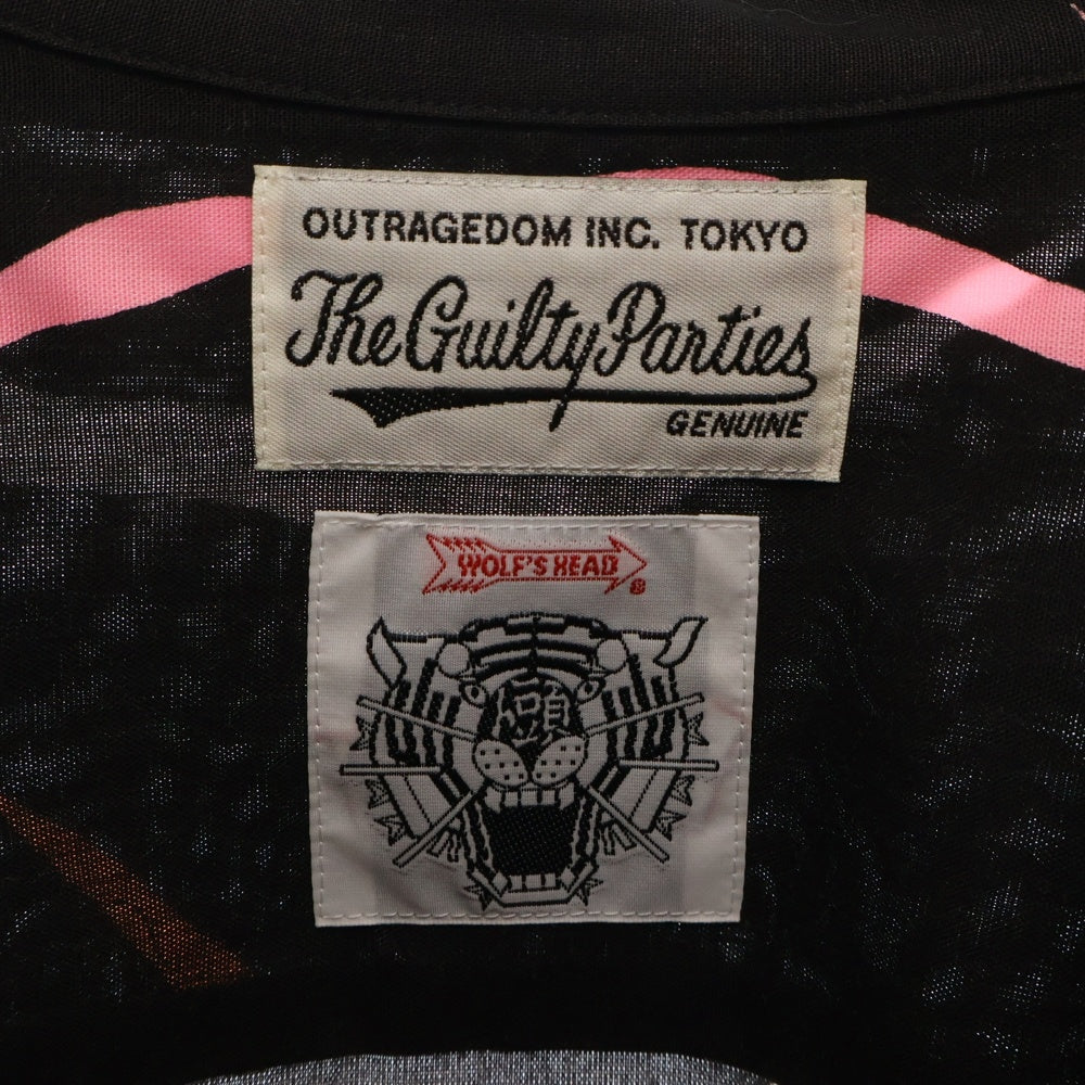 WACKO MARIA(ワコマリア) 21AW×WOLF'S HEAD HAWAIIAN SHIRT ウルフズヘッド スパイダーウェブ ハワイアン半袖シャツ WOLFSHEAD-WM-HI04 ブラック
