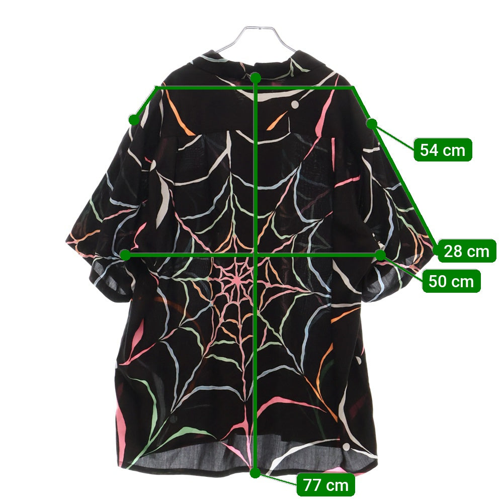 WACKO MARIA(ワコマリア) 21AW×WOLF'S HEAD HAWAIIAN SHIRT ウルフズヘッド スパイダーウェブ ハワイアン半袖シャツ WOLFSHEAD-WM-HI04 ブラック