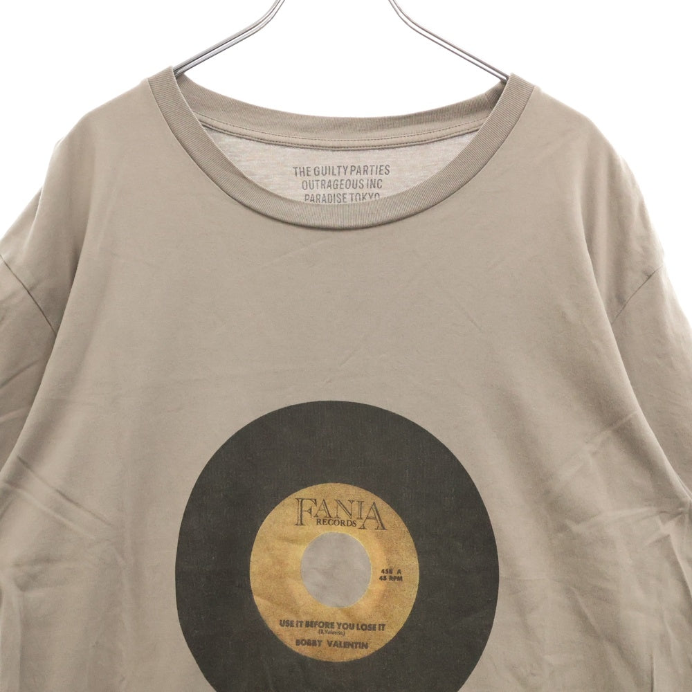 WACKO MARIA(ワコマリア) ×FANIA RECORDS CREW NECK COLOR T-SHIRT TYPE-1 ファニア・レコード プリント半袖Tシャツ カットソー グレー