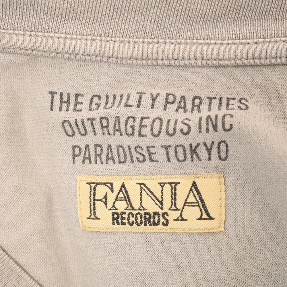 WACKO MARIA(ワコマリア) ×FANIA RECORDS CREW NECK COLOR T-SHIRT TYPE-1 ファニア・レコード プリント半袖Tシャツ カットソー グレー