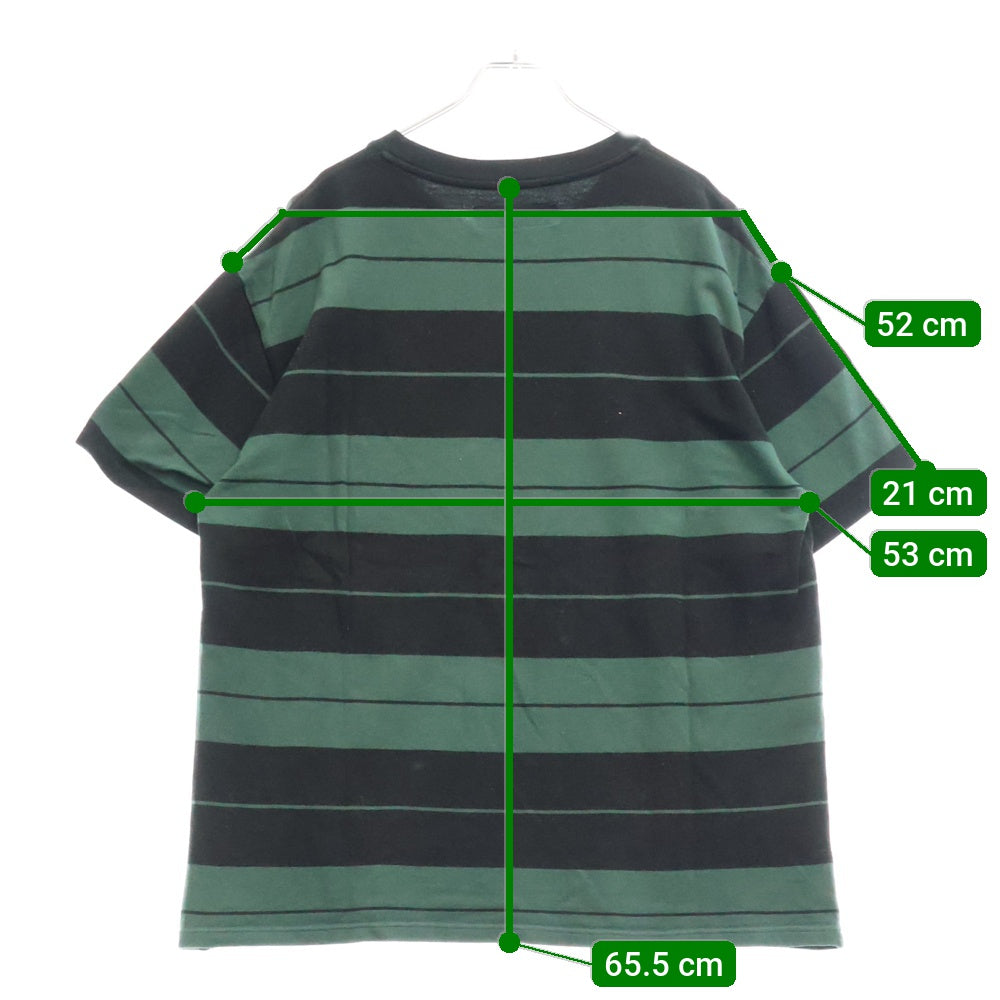 WACKO MARIA(ワコマリア) 23SS STRIPED T-SHIRT ストライプポケット半袖Tシャツ カットソー 23SS-WMS-SS01 グリーン/ブラック
