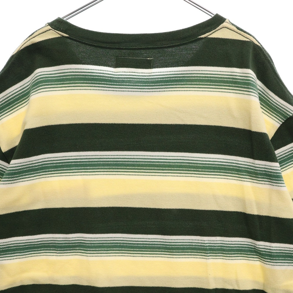 WACKO MARIA(ワコマリア) STRIPED CREW NECK T-SHIRT ストライプポケット半袖Tシャツ カットソー イエロー/グリーン