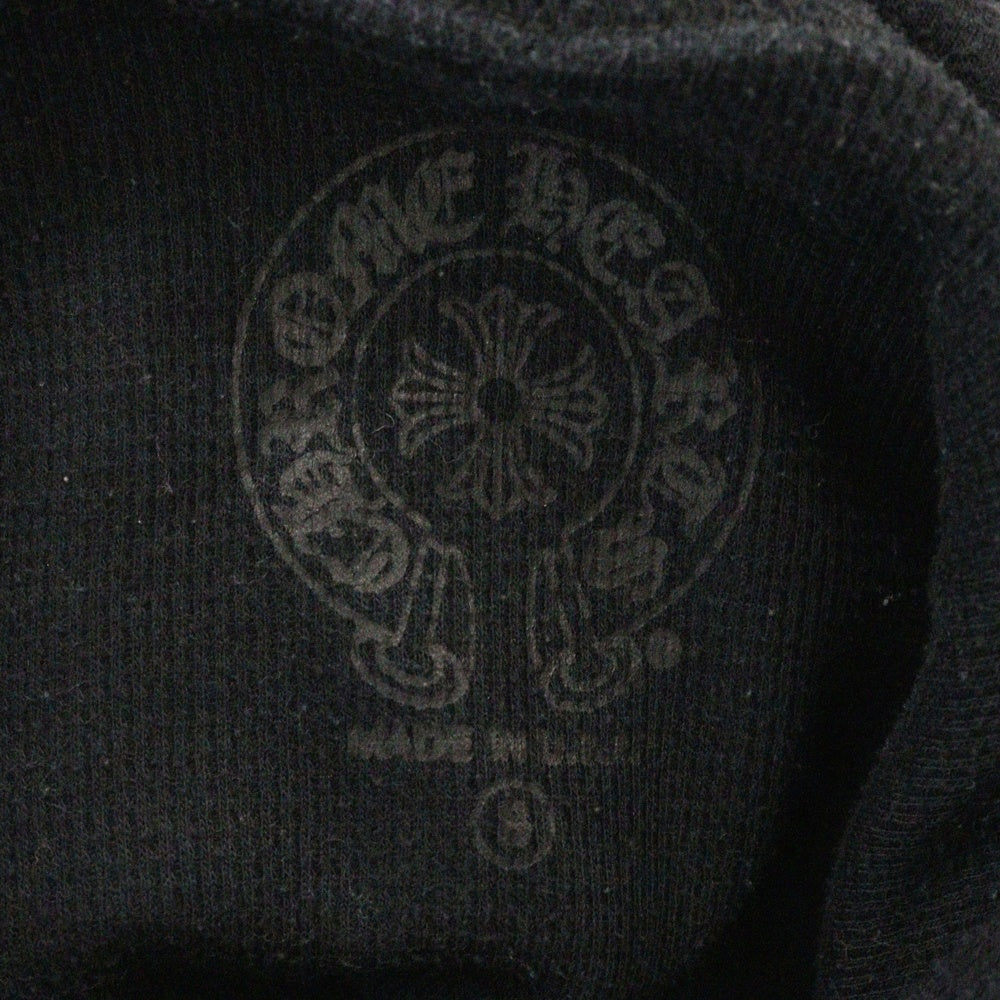 CHROME HEARTS(クロムハーツ) SWTSHRT HD ZIP バックアーチロゴプリント USA 裏地サーマル ジップパーカー ブラック