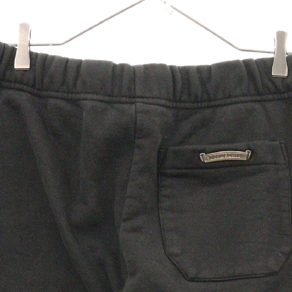 CHROME HEARTS(クロムハーツ) GRP Y NOT SWEAT PANTS ワイノット セメタリークロスレザーパッチ付きスウェットパンツ ブラック
