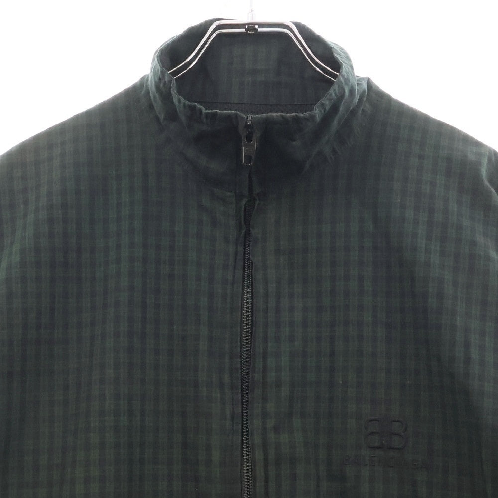 BALENCIAGA(バレンシアガ) 21AW BB LOGO CHECK TRACK JACKET 659099 TKM32 BBロゴ チェック トラックジャケット アウター グリーン