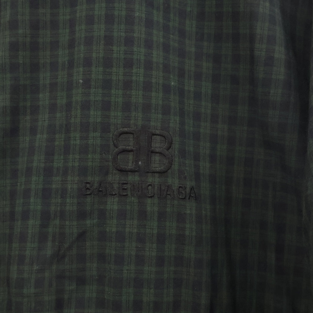 BALENCIAGA(バレンシアガ) 21AW BB LOGO CHECK TRACK JACKET 659099 TKM32 BBロゴ チェック トラックジャケット アウター グリーン