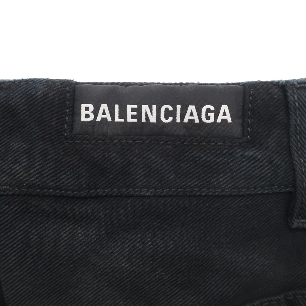BALENCIAGA(バレンシアガ) 23AW DOUBLE SIDE TROUSERS ダブルサイドドッキングワイドデニムパンツ 767983 TNW65 ブラック