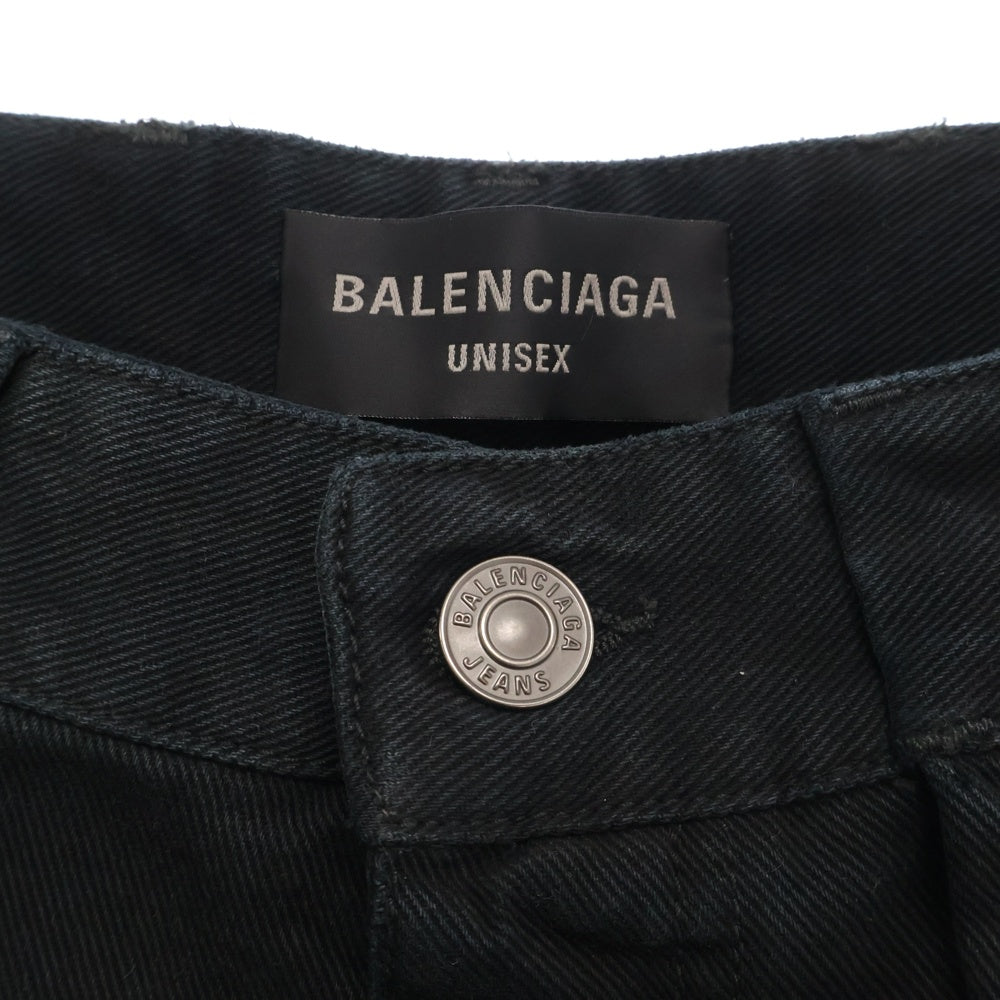 BALENCIAGA(バレンシアガ) 23AW DOUBLE SIDE TROUSERS ダブルサイドドッキングワイドデニムパンツ 767983 TNW65 ブラック