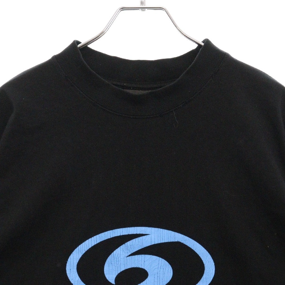 BALENCIAGA(バレンシアガ) 24SS SURFER Medium Fit Tee サーファーロゴヴィンテージ加工プリント半袖Tシャツ 764235 TPVU6 ブラック