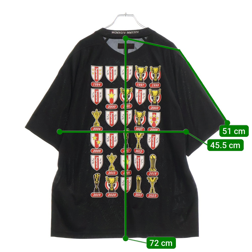 SUPREME(シュプリーム) 24SS Jacquard Soccer Jersey ジャガードサッカージャージー半袖Tシャツ ブラック