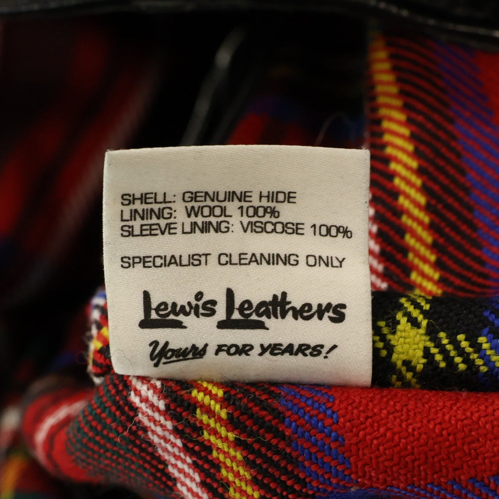 Lewis Leathers(ルイスレザー) 441TR CYCLONE JACKET サイクロン タータンチェック タイトフィット シープスキンダブルライダースジャケット ブラック