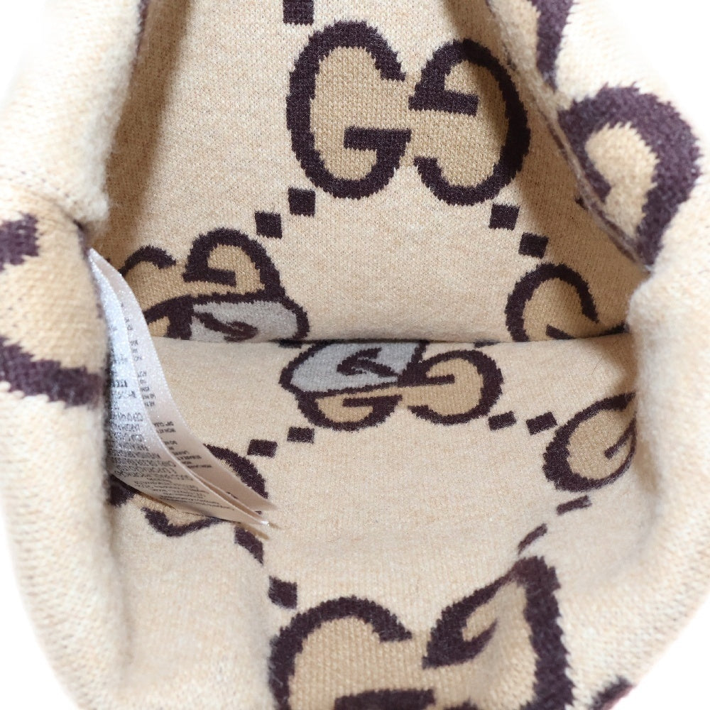 Palace Skateboards(パレススケートボーズ) 22AW×GUCCI Wool Large GG-P Beanie グッチ ラージロゴビーニー ニットキャップ 718418 4G188 ベージュ