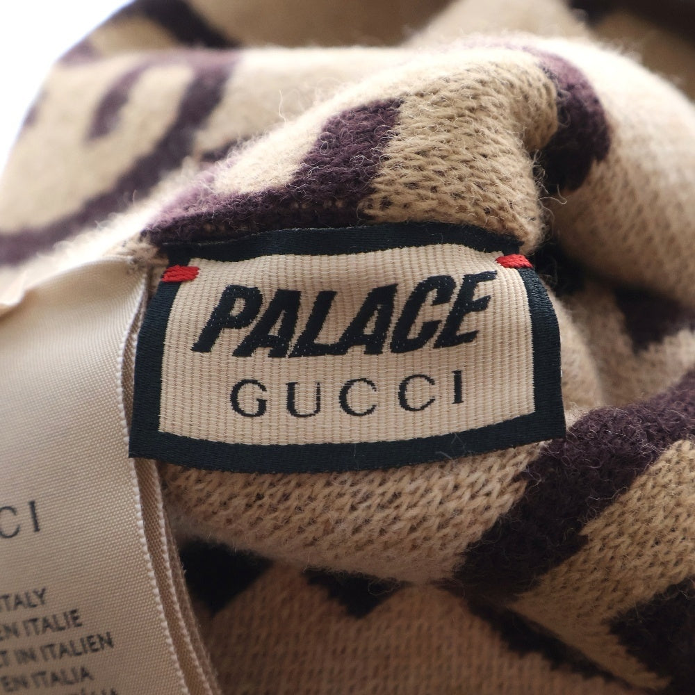 Palace Skateboards(パレススケートボーズ) 22AW×GUCCI Wool Large GG-P Beanie グッチ ラージロゴビーニー ニットキャップ 718418 4G188 ベージュ
