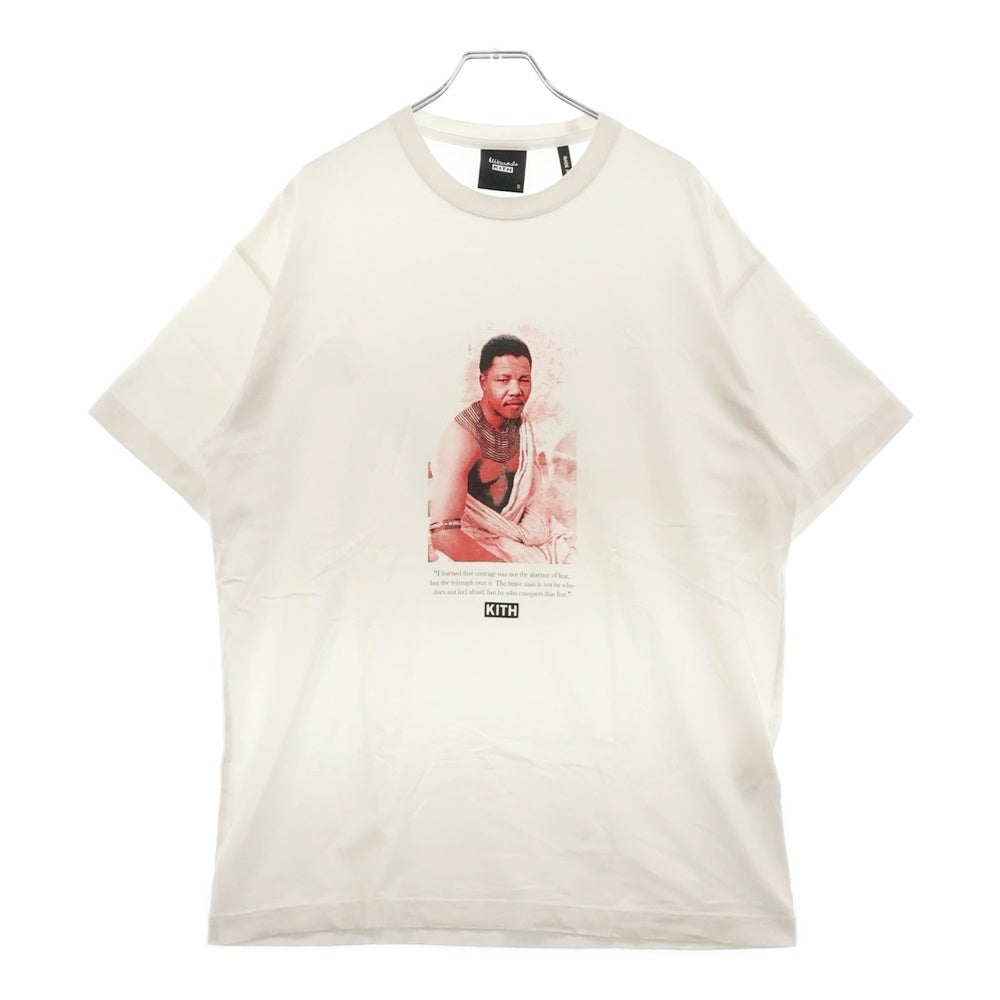 KITH(キス) 21AW×Mandela Triumph Vintage Tee マンデラデープリント半袖Tシャツ KHM030052 ホワイト