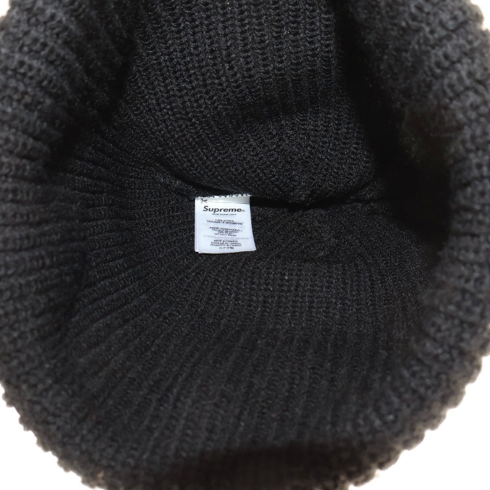SUPREME(シュプリーム) 23AW Loose Gauge Beanie ロゴ刺繍 アクリル ニットキャップ ビーニー 帽子 ブラック