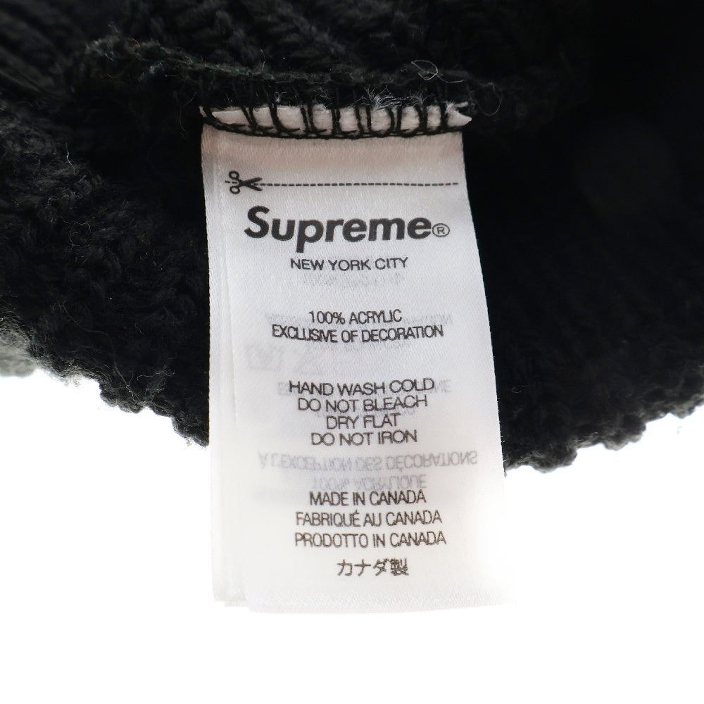 SUPREME(シュプリーム) 23AW Loose Gauge Beanie ロゴ刺繍 アクリル ニットキャップ ビーニー 帽子 ブラック