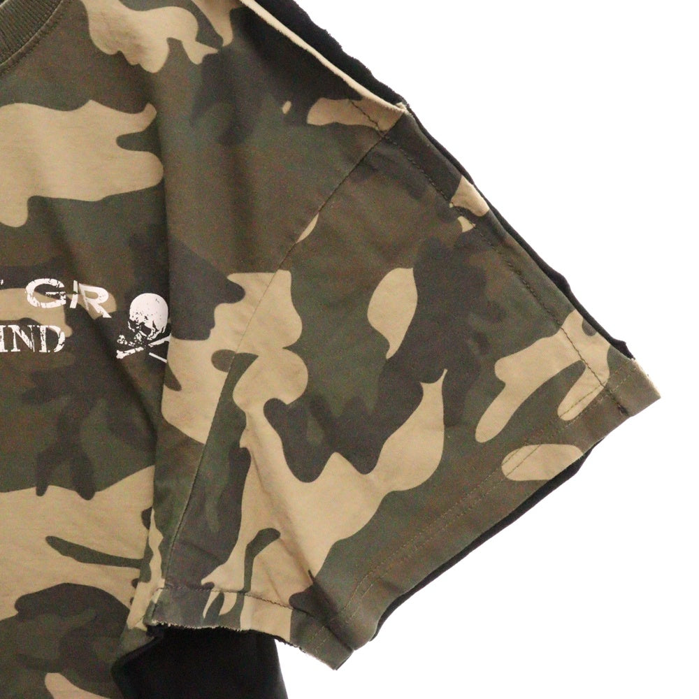 PROJECT G/R(プロジェクトジーアール) 25SS×mastermind JAPAN TWO FACED OUTSEAM T-SHIRT マスターマインドジャパン ツーフェイスアウトシーム 半袖Tシャツ PG25SSMJ02 ブラック/カーキ
