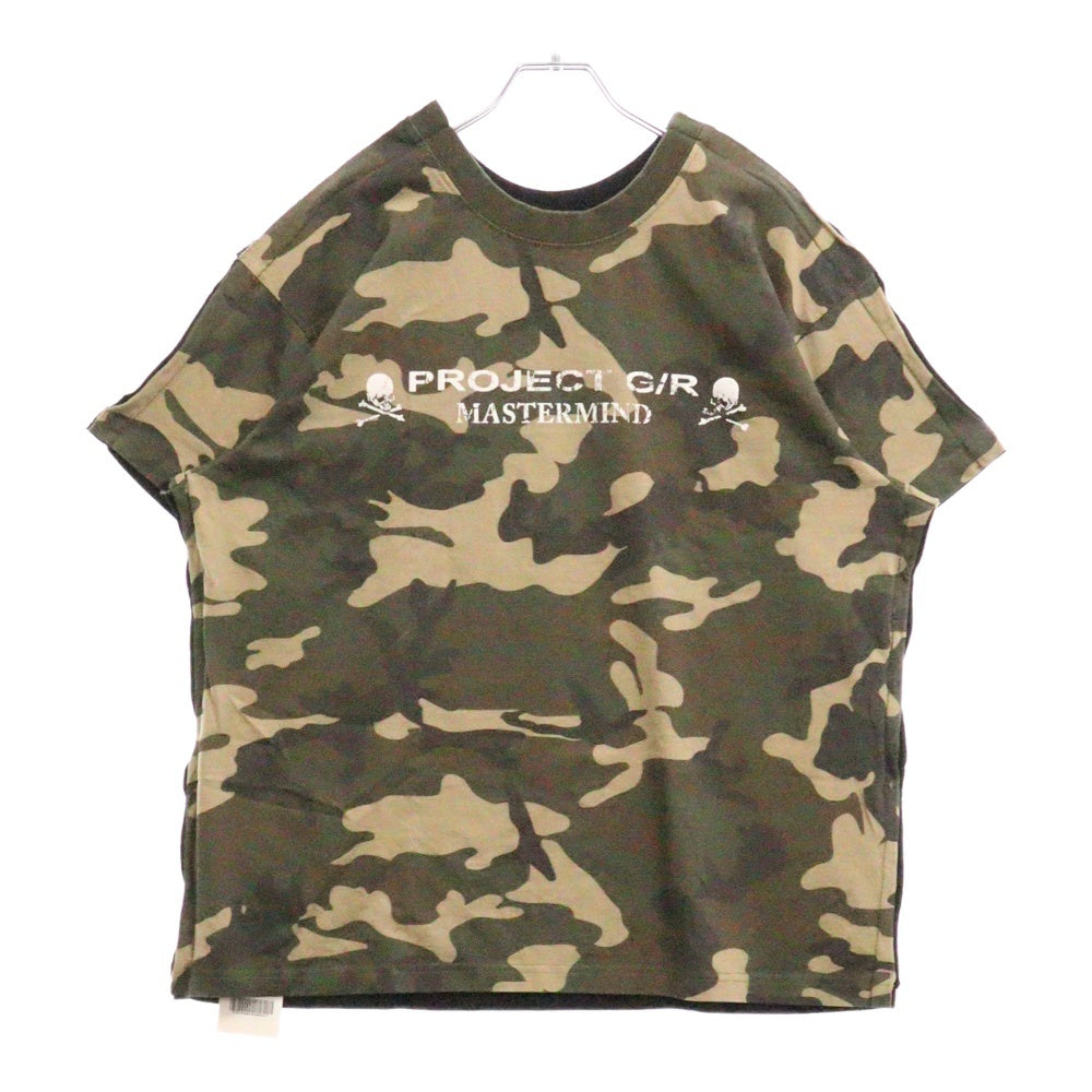 PROJECT G/R(プロジェクトジーアール) 25SS×mastermind JAPAN TWO FACED OUTSEAM T-SHIRT マスターマインドジャパン ツーフェイスアウトシーム 半袖Tシャツ PG25SSMJ02 ブラック/カーキ