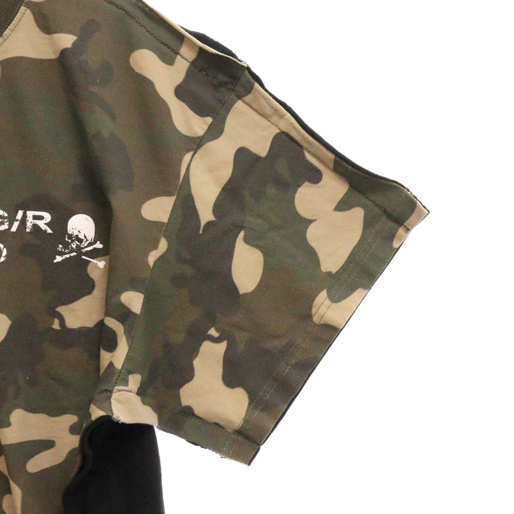 PROJECT G/R(プロジェクトジーアール) 25SS×mastermind JAPAN TWO FACED OUTSEAM T-SHIRT マスターマインドジャパン ツーフェイスアウトシーム 半袖Tシャツ PG25SSMJ02 ブラック/カーキ