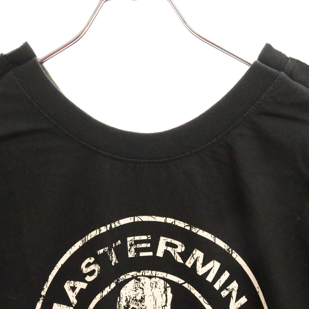 PROJECT G/R(プロジェクトジーアール) 25SS×mastermind JAPAN TWO FACED OUTSEAM T-SHIRT マスターマインドジャパン ツーフェイスアウトシーム 半袖Tシャツ PG25SSMJ02 ブラック/カーキ