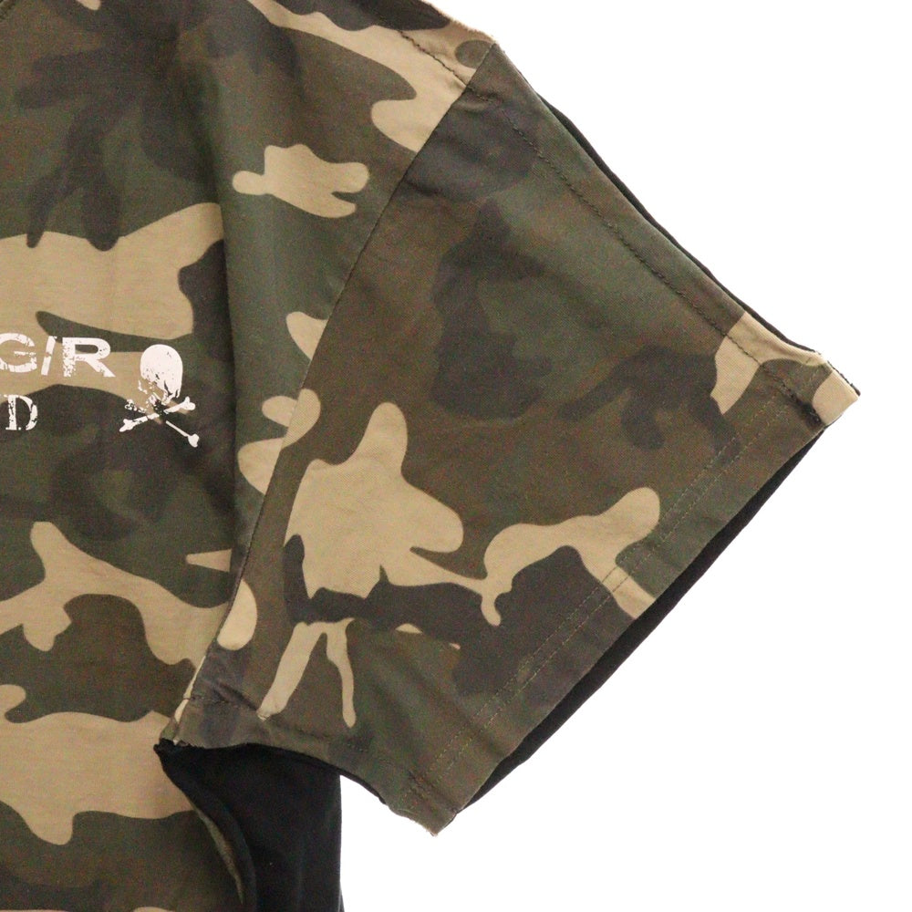 PROJECT G/R(プロジェクトジーアール) 25SS×mastermind JAPAN TWO FACED OUTSEAM T-SHIRT マスターマインドジャパン ツーフェイスアウトシーム 半袖Tシャツ PG25SSMJ02 ブラック/カーキ