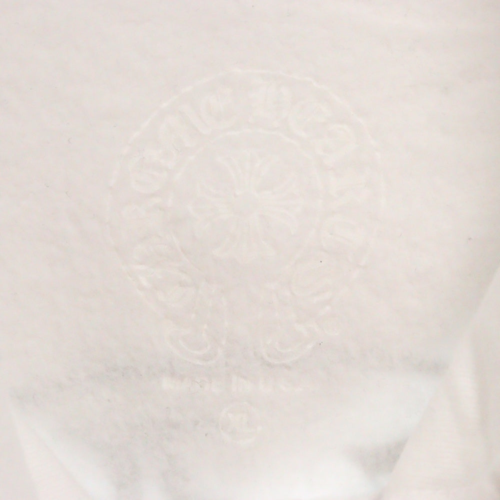 CHROME HEARTS(クロムハーツ) SWTSHRT PLVR バックホースシュー袖フローラルクロスプルオーバーパーカー ホワイト