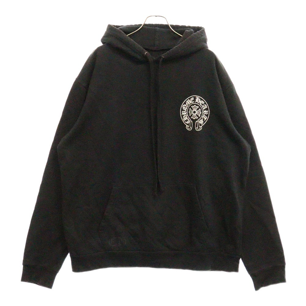 CHROME HEARTS(クロムハーツ) SWTSHRT PLVR プルオーバーパーカー ラスベガス限定ホースシュープリントプルオーバーパーカー ブラック