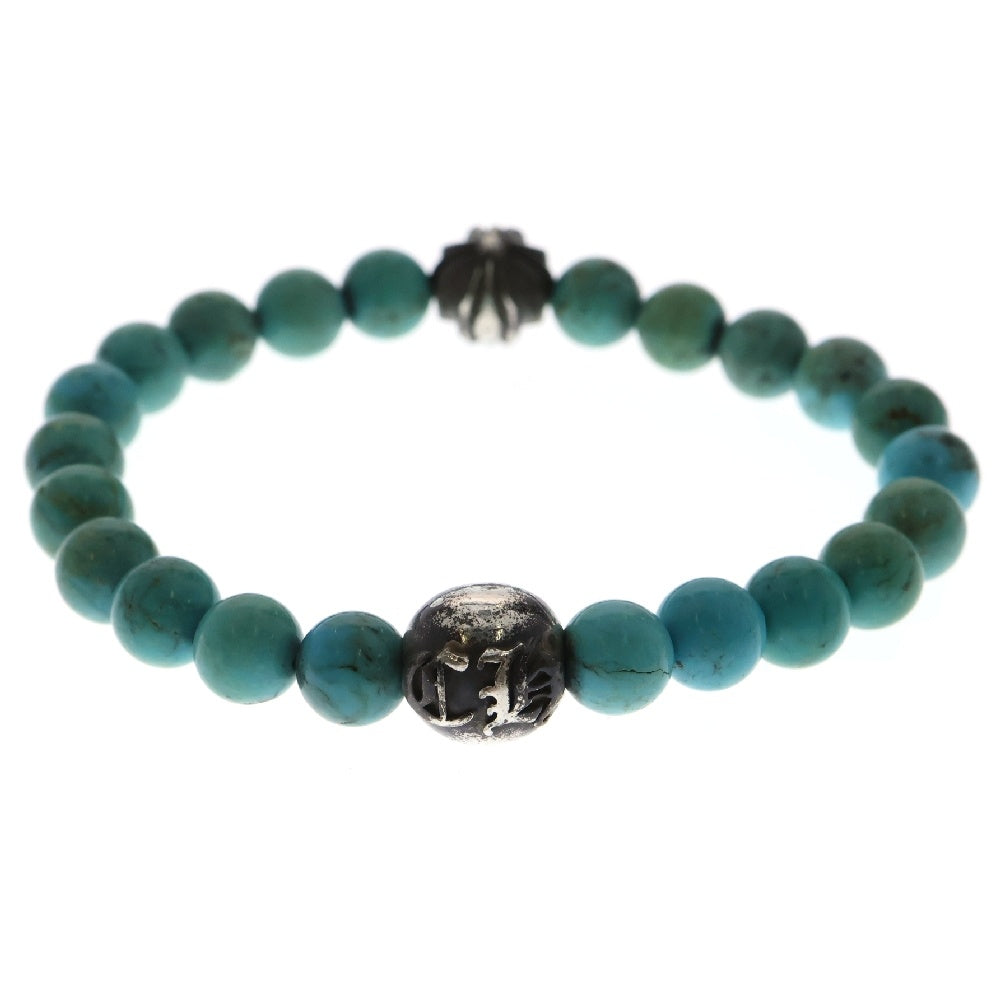 CHROME HEARTS(クロムハーツ) 8mm BEAD 8mmビーズブレス ターコイズビーズブレスレット シルバー/ターコイズ