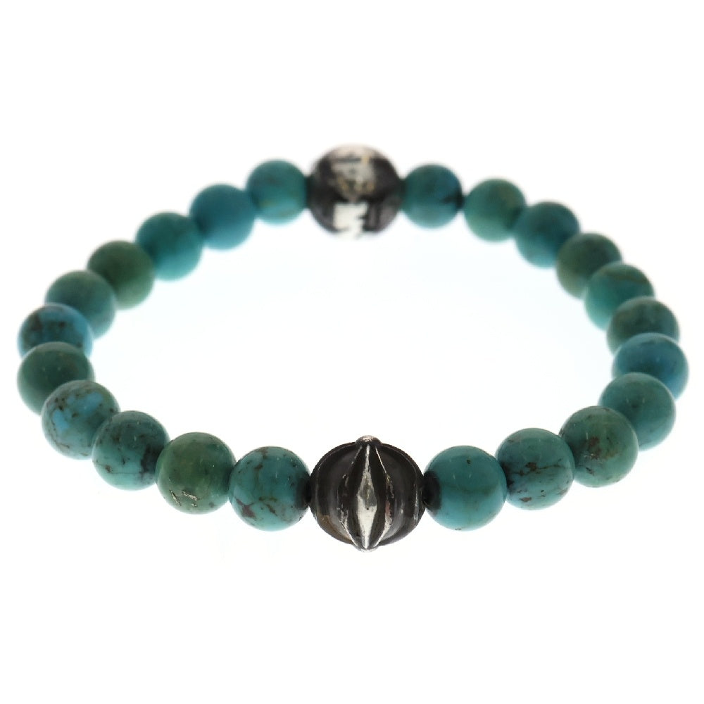 CHROME HEARTS(クロムハーツ) 8mm BEAD 8mmビーズブレス ターコイズビーズブレスレット シルバー/ターコイズ