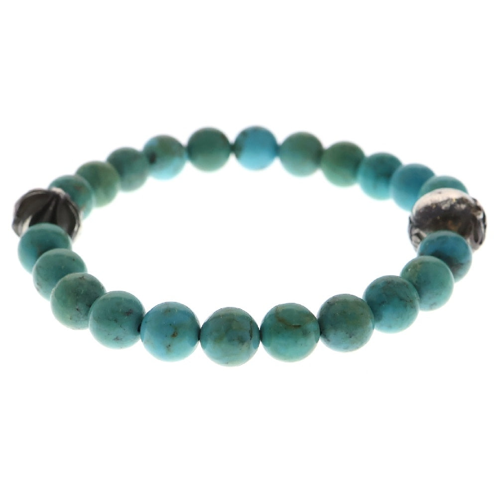 CHROME HEARTS(クロムハーツ) 8mm BEAD 8mmビーズブレス ターコイズビーズブレスレット シルバー/ターコイズ