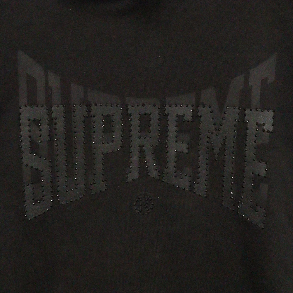 SUPREME(シュプリーム) 22AW Rhinestone Shadow Hooded Sweatshirt ラインストーン シャドウ プルオーバーフーディ ブラック