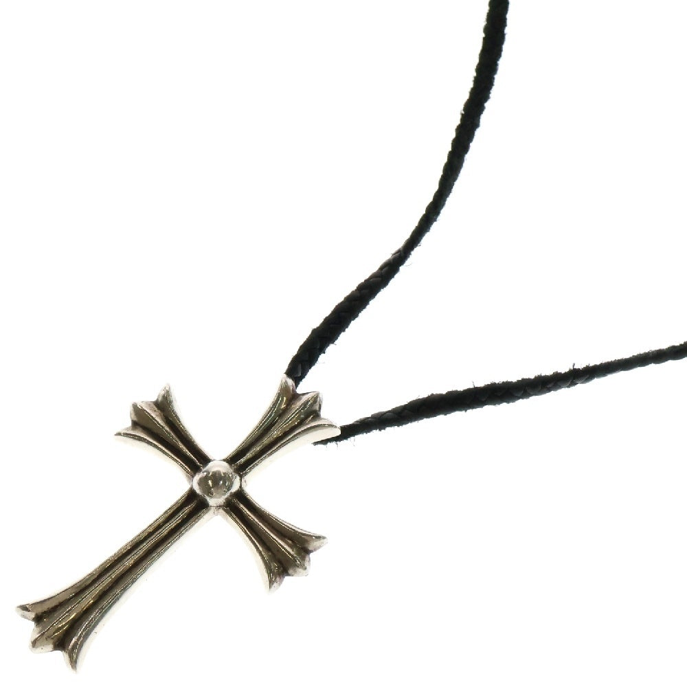 CHROME HEARTS(クロムハーツ) CH CRS LG BC ラージCHクロスペンダント Wボロチップ レザーブレイドネックレス シルバー BCA214