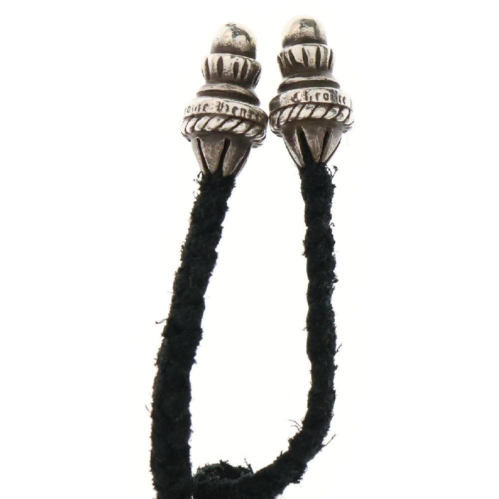 CHROME HEARTS(クロムハーツ) CH CRS LG BC ラージCHクロスペンダント Wボロチップ レザーブレイドネックレス シルバー BCA214