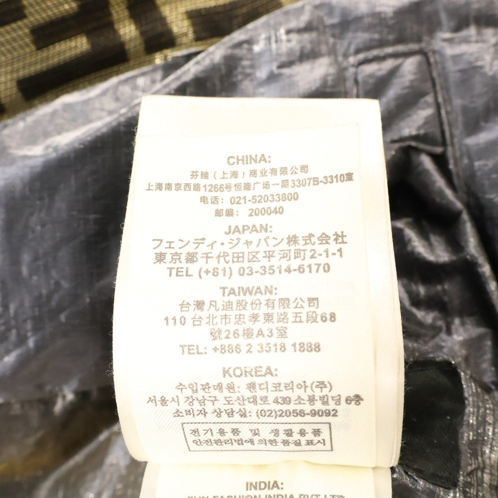 FENDI(フェンディ) FF LOGO REVERSIBLE PUFFER JACKET FAA659 A9Q3 ズッカ柄 リバーシブル パファージャケット アウター ダークグレー/ダークゴールド