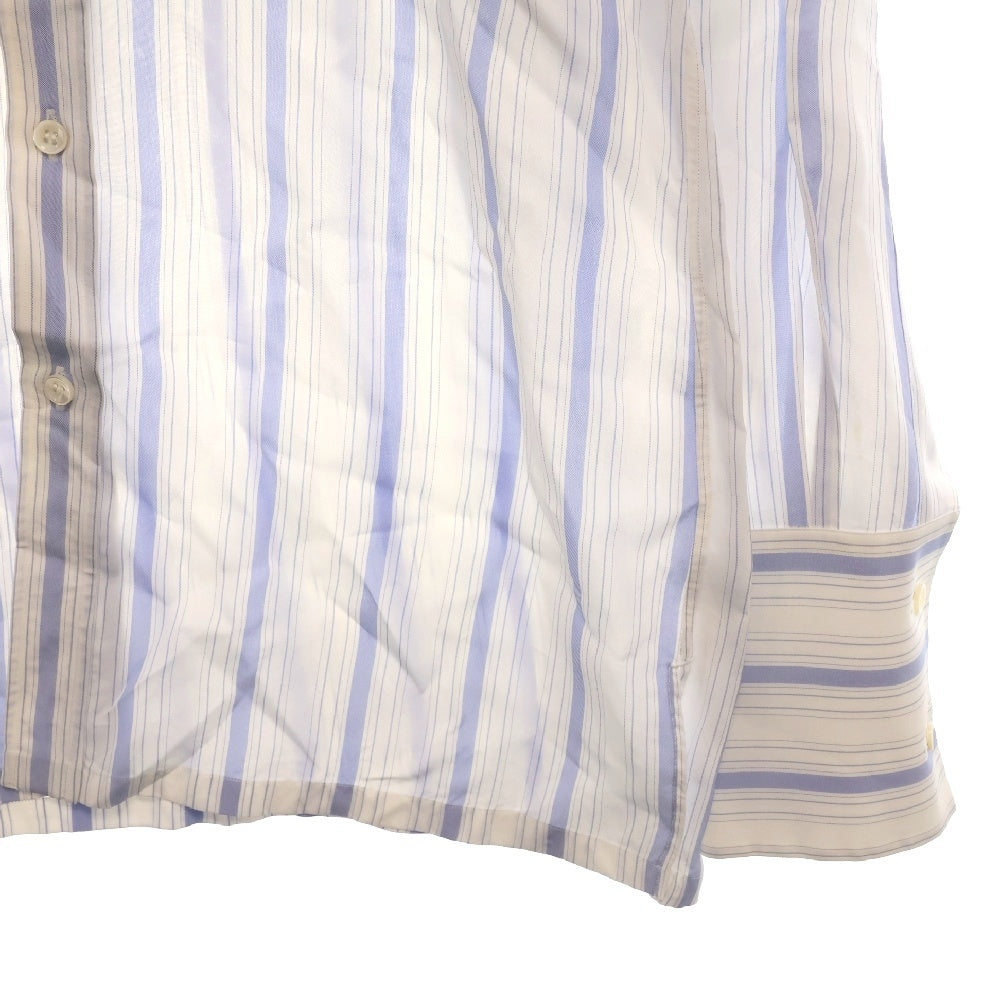 Maison Margiela(メゾンマルジェラ) 21SS ポプリンストライプ長袖シャツ ブラウス S51DL0360 S53682 ホワイト/ブルー レディース