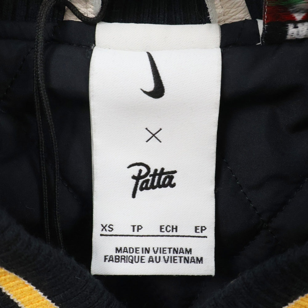 NIKE(ナイキ) ×PATTA VARSITY JACKET パタ バーシティジャケット スタジャン FJ3107-010 ブラック/ホワイト/イエロー