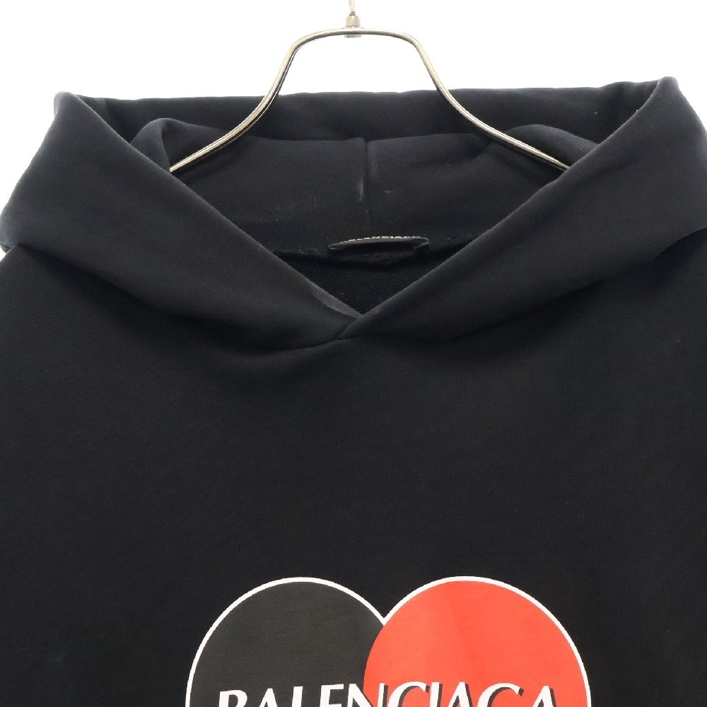 BALENCIAGA(バレンシアガ) 20SS Uniform Credit Card Logo Hoodie ユニフォームクレジットカードロゴプリント プルオーバーフーディパーカー 620973 TIV80 ブラック
