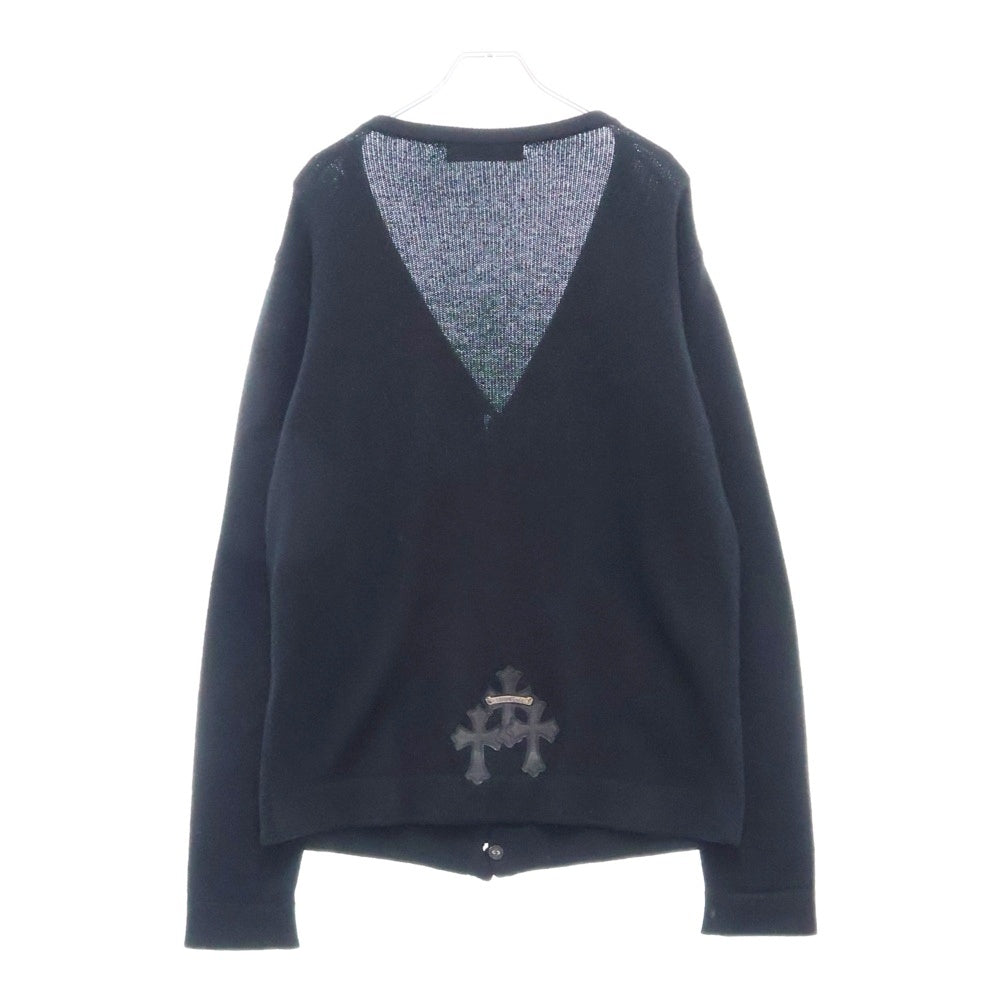 CHROME HEARTS(クロムハーツ) スクロールラベル クロスパッチ付き クロスボールボタン カシミヤニットカーディガン ブラック