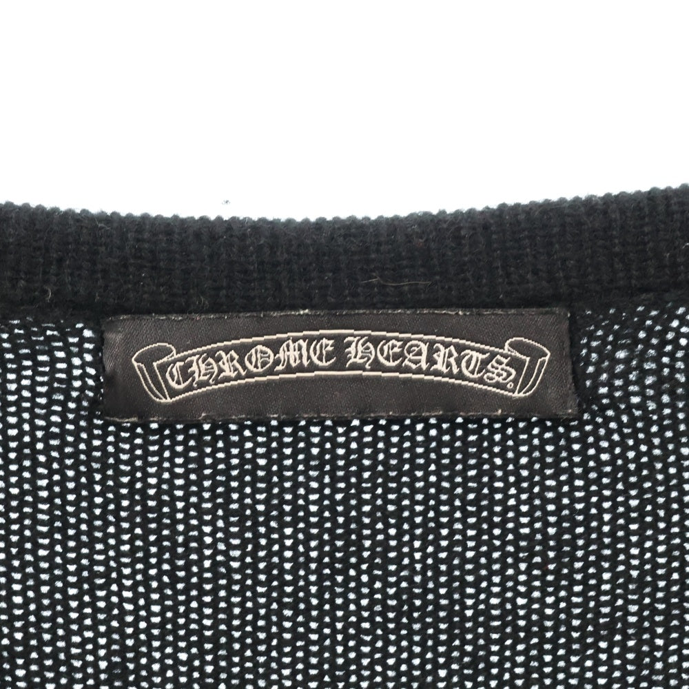 CHROME HEARTS(クロムハーツ) スクロールラベル クロスパッチ付き クロスボールボタン カシミヤニットカーディガン ブラック