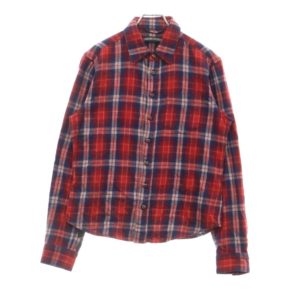 CHROME HEARTS(クロムハーツ) LOOSEENDS ルーズエンド チェックシャツ クロスボタン 長袖シャツ レッド/ネイビー
