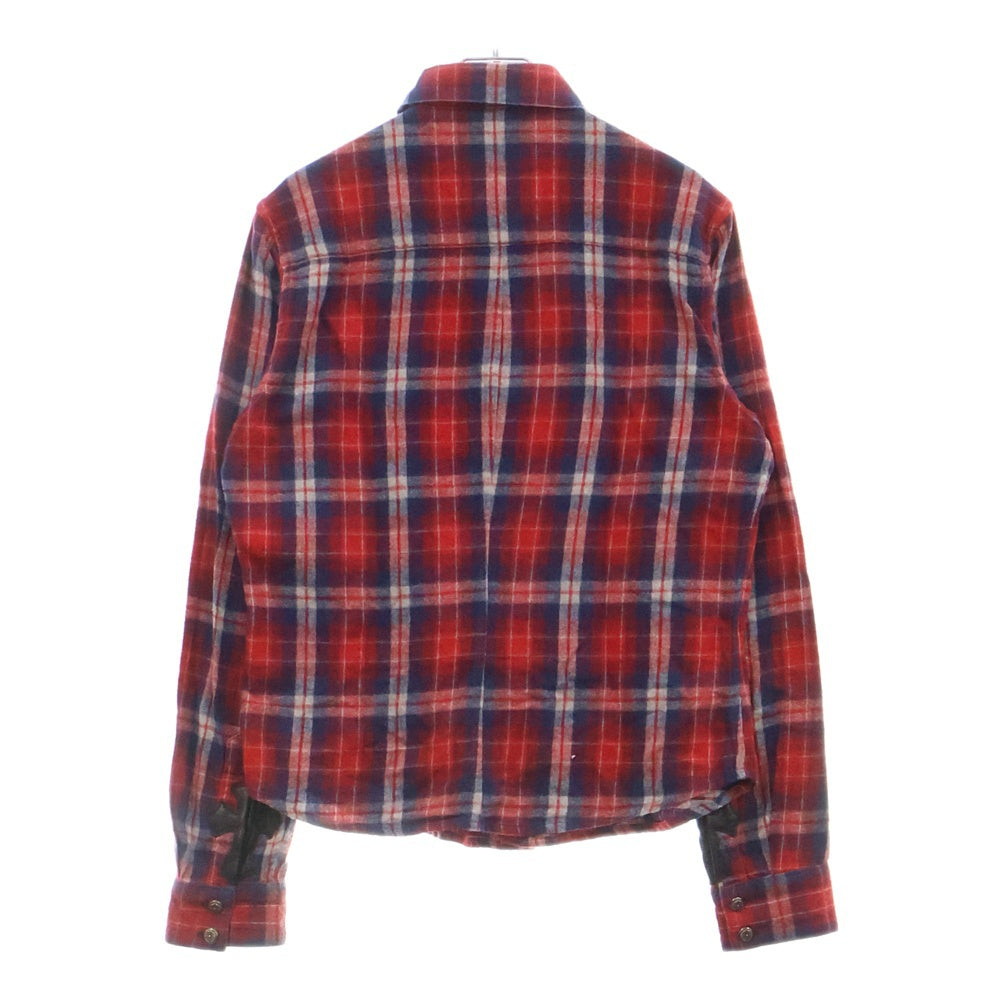 CHROME HEARTS(クロムハーツ) LOOSEENDS ルーズエンド チェックシャツ クロスボタン 長袖シャツ レッド/ネイビー