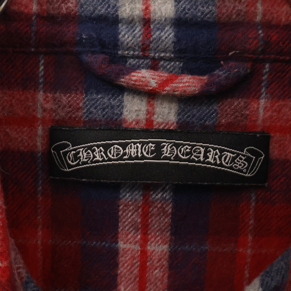 CHROME HEARTS(クロムハーツ) LOOSEENDS ルーズエンド チェックシャツ クロスボタン 長袖シャツ レッド/ネイビー