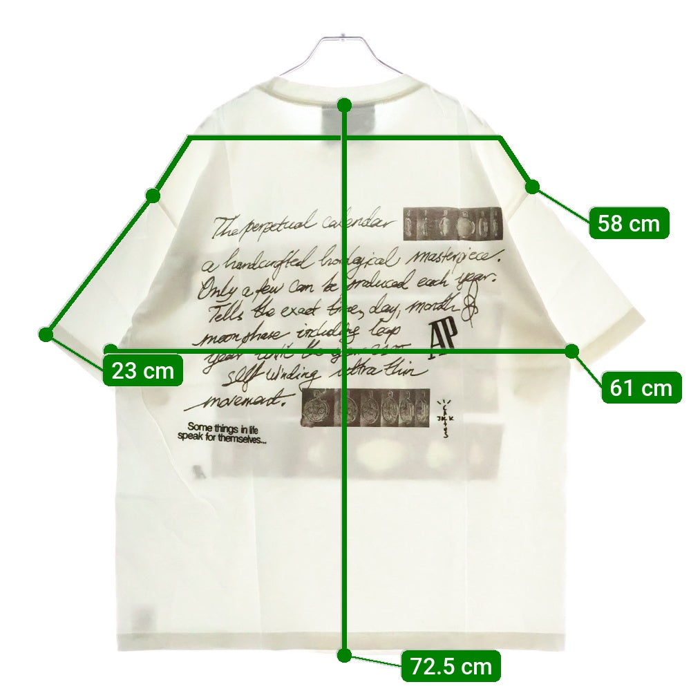 Cactus Jack(カクタスジャック) Travis Scott×AUDEMARS PIGUET Perpetual Calendar Tee オーデマ ピゲ プリント半袖Tシャツ CJAP-SS03 ホワイト