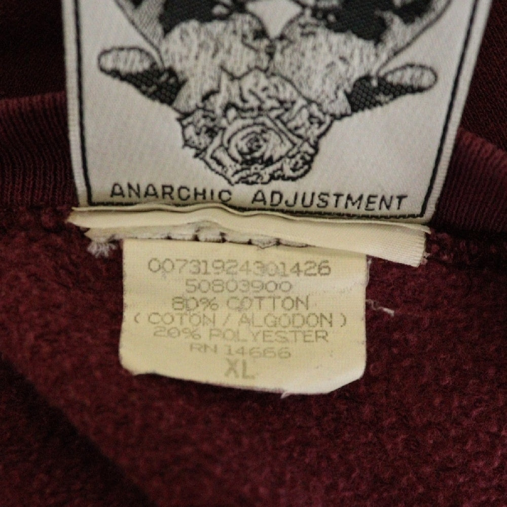 VINTAGE(ヴィンテージ) 90s ANARCHIC ADJUSTMENT アナーキックアジャストメント エイリアン刺繍 クルーネックスウェットトレーナー バーガンディ