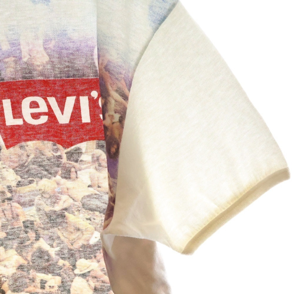 Levi's(リーバイス) 70s WOODSTOCK ウッドストック フォトプリント 半袖Tシャツ カットソー ホワイト