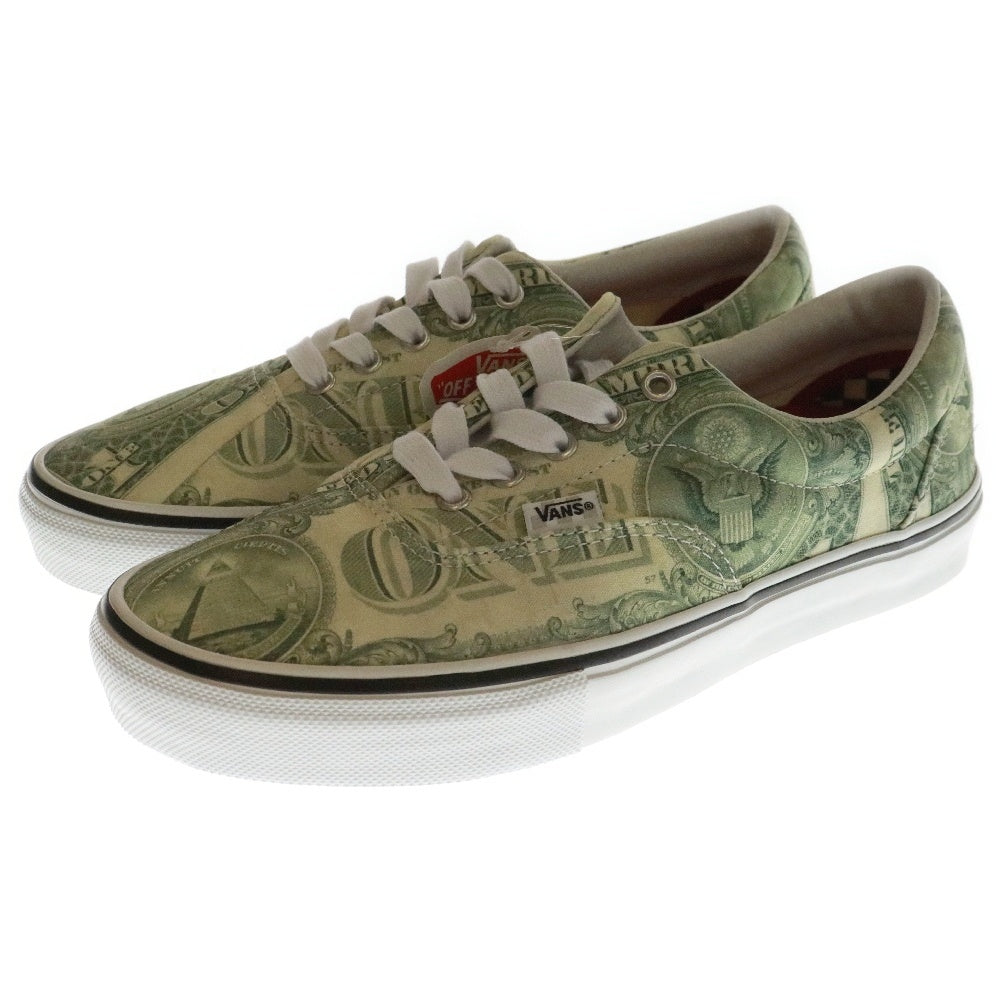 SUPREME(シュプリーム) 23SS×VANS SKATE ERA Dollar Bill Green バンス スケートエラ ダラー総柄ローカットスニーカー VN0A5FC9GRN グリーン US9/27.0cm