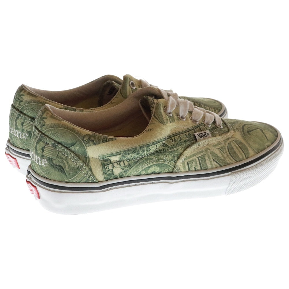 SUPREME(シュプリーム) 23SS×VANS SKATE ERA Dollar Bill Green バンス スケートエラ ダラー総柄ローカットスニーカー VN0A5FC9GRN グリーン US9/27.0cm