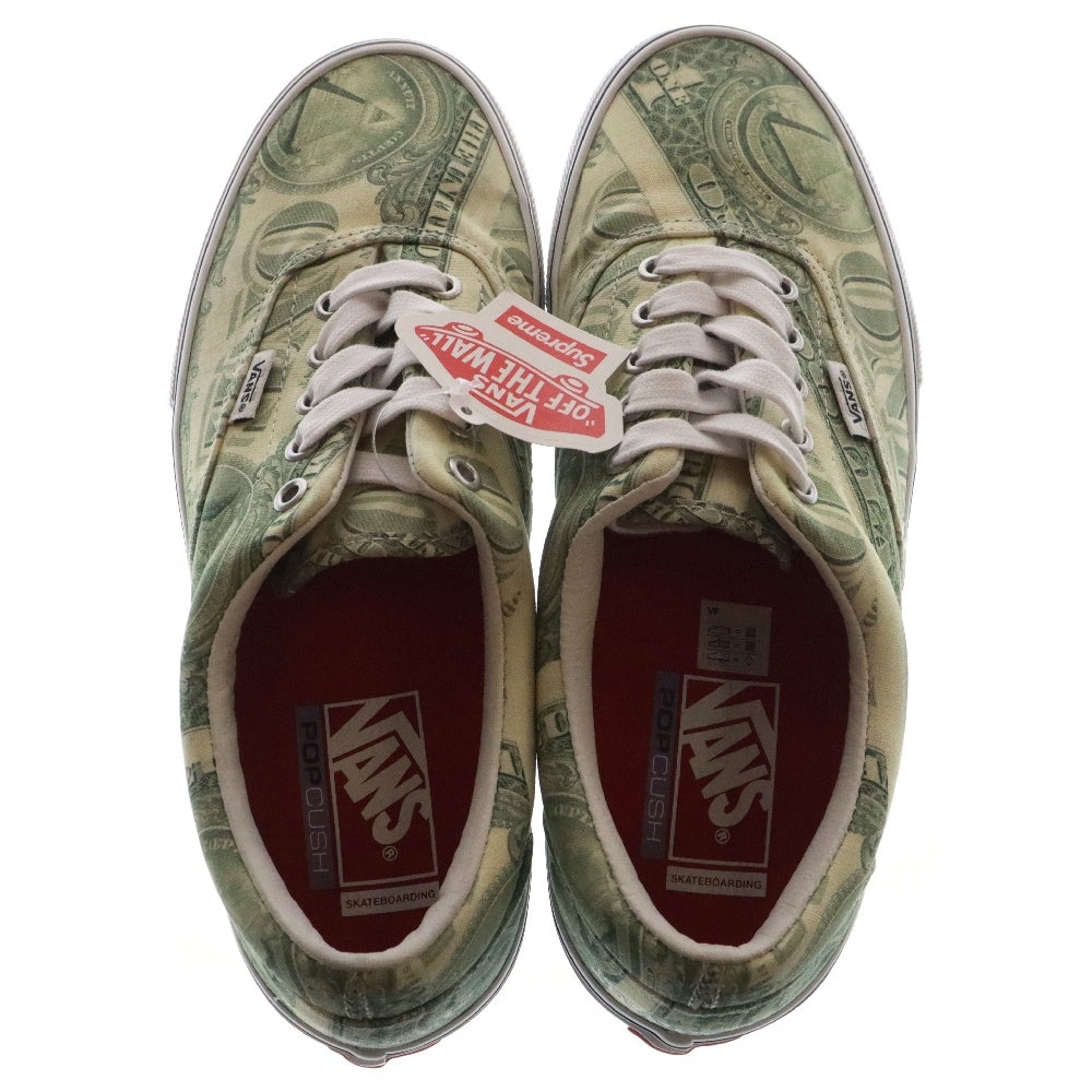 SUPREME(シュプリーム) 23SS×VANS SKATE ERA Dollar Bill Green バンス スケートエラ ダラー総柄ローカットスニーカー VN0A5FC9GRN グリーン US9/27.0cm