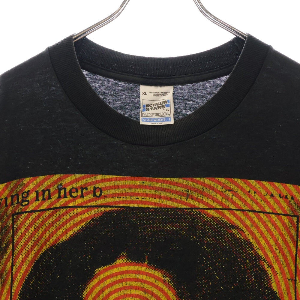 VINTAGE(ヴィンテージ) CHARLES MANSON チャールズマンソン プリント半袖カットソー Tシャツ ブラック/イエロー